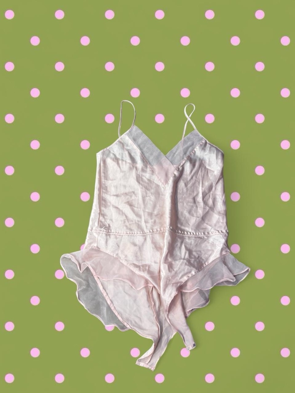 Victoria's Secret Light Pink Satin Lace-Trim Romper Teddy